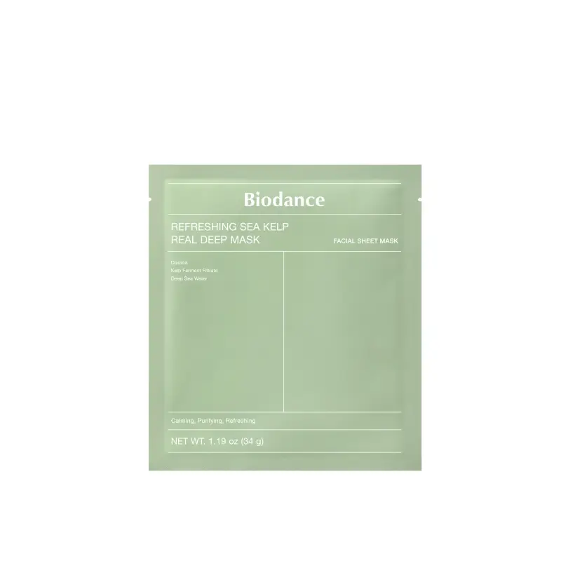 Mask Refreshing Sea Kelp Real Deep Mask - Maschera viso purificante,Maschera illuminante viso,Maschera lenitiva viso