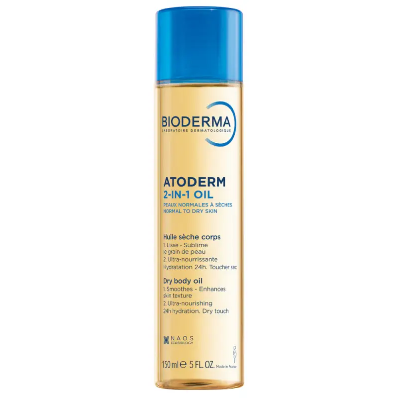 Atoderm 2-in-1 Oil - Olio e scrub corpo,Mamma e bebè