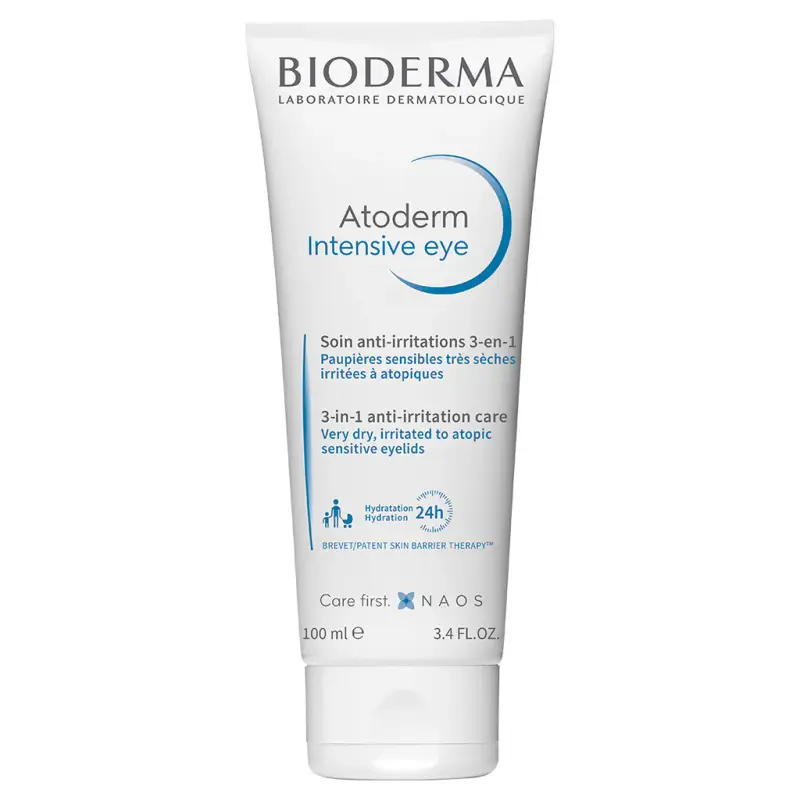 Atoderm Intensive Eye Trattamento quotidiano 3 in 1 per palpebre irritate - Struccante,Crema idratante viso