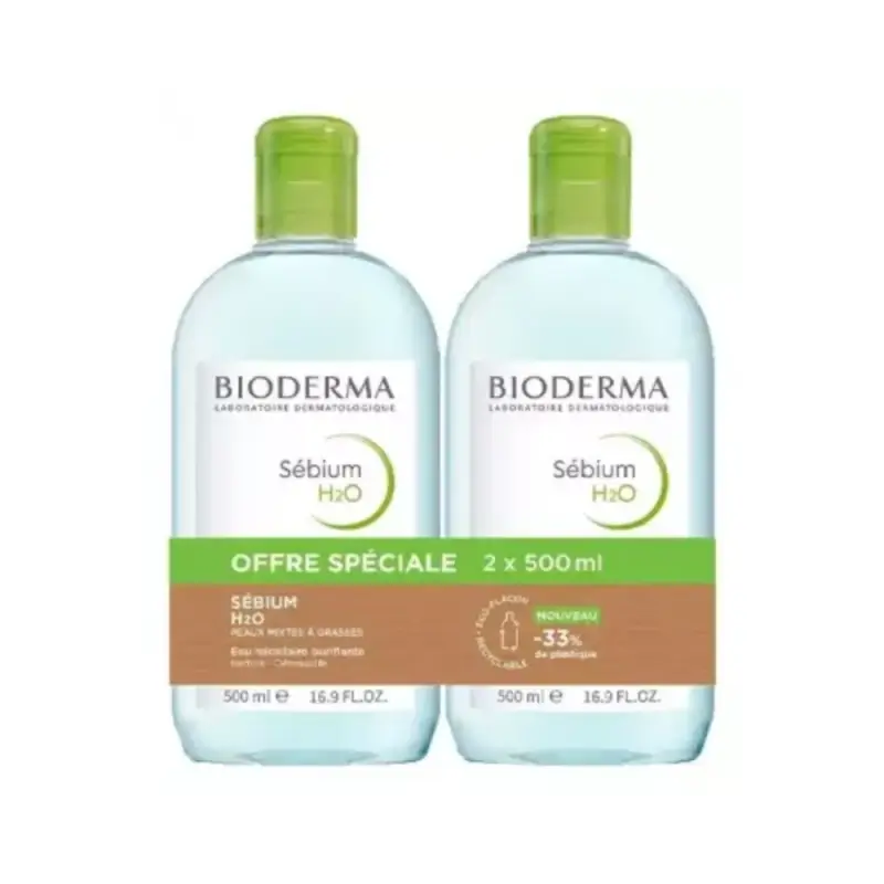 Sebium Acqua micellare H2O Pelli grasse 2x500 ml