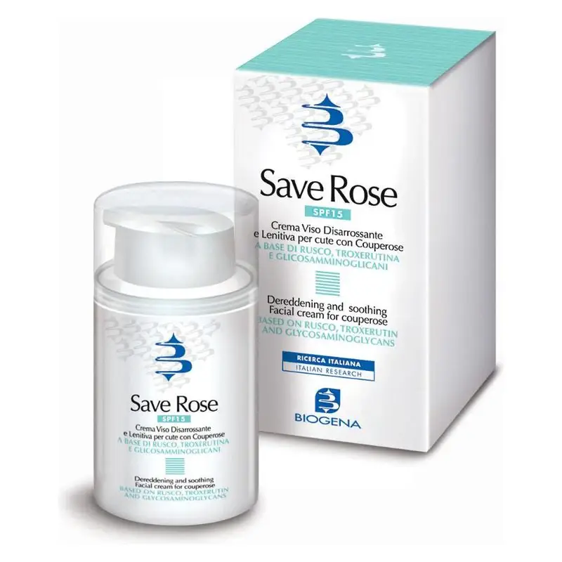 Save Rose Crema Viso Disarrossante E Lenitiva Per Cute Con Cuperose Spf 15 50 Ml