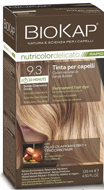 BIOKAP DELICATO RAPIDO colore per capelli - 9.3 Biondo dorato chiaro 135 ml