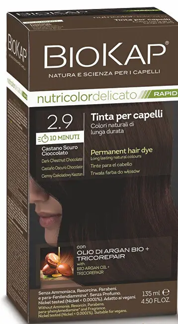 BIOKAP DELICATO RAPIDO per capelli - 2,9 Castagna al cioccolato fondente 135 ml
