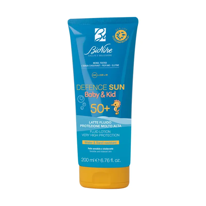 Defence Sun Baby&Kid Latte Fluido SPF50+ - Crema Solare Bambini,Solari alta protezione