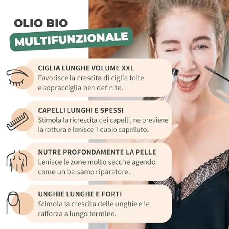 Bionoble Olio di Ricino Biologico 50ml - 100% Puro, Naturale e Pressato a Freddo - Ciglia, Sopracciglia, Capelli miniatura 3