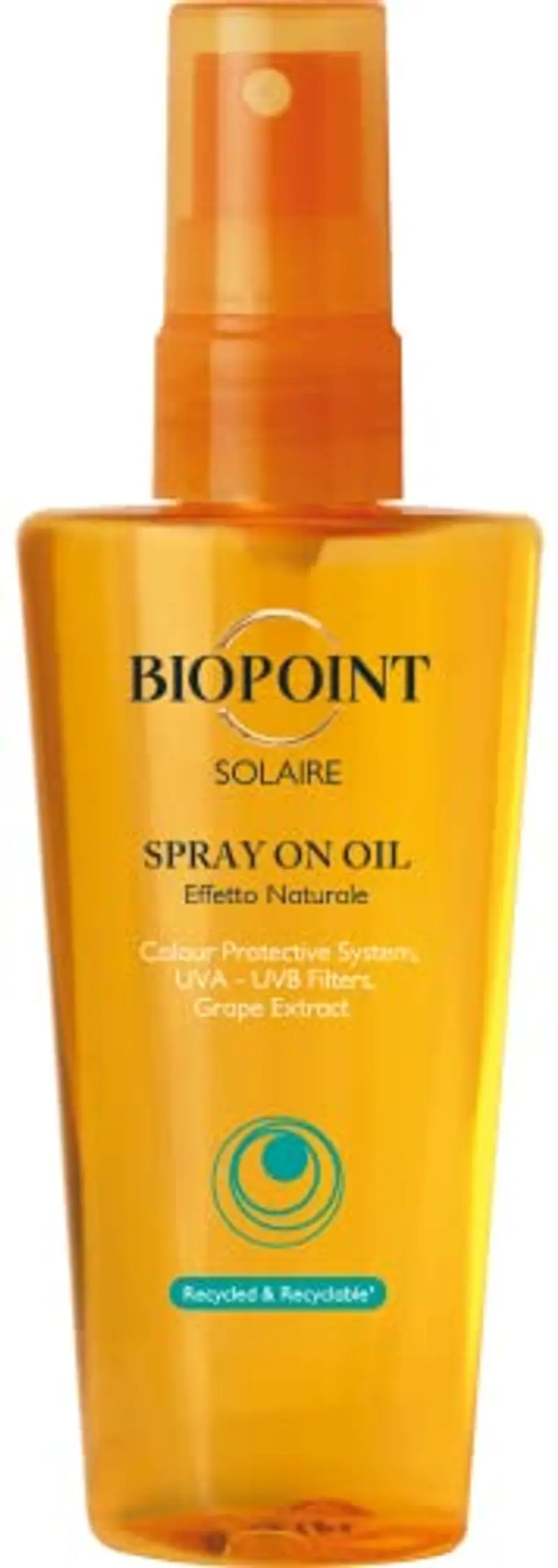 Biopoint Solaire - Spray On Oil, Olio Capelli Solare Senza Risciacquo, Azione Idratante e Nutriente, Dona Protezione dalla Secchezza e Luminosità, Effetto Naturale, 100 ml