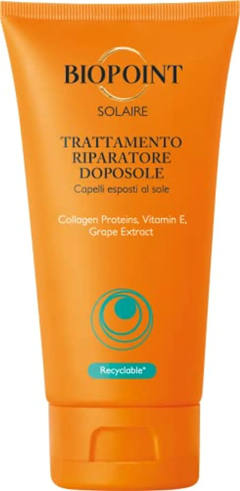 Biopoint Solaire - Trattamento Riparatore Doposole Capelli con Vitamina E, Contrasta Secchezza e Stress Solare, Azione Ristrutturante e Idratante, Dona Morbidezza e Nutrizione, 150 ml