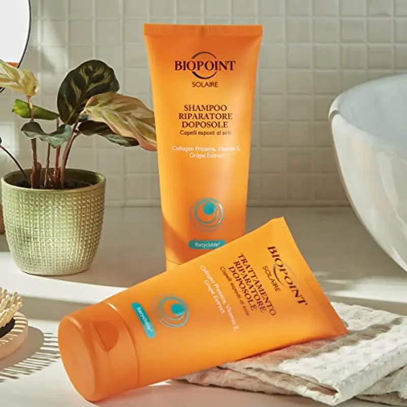 Biopoint Solaire - Trattamento Riparatore Doposole Capelli con Vitamina E, Contrasta Secchezza e Stress Solare, Azione Ristrutturante e Idratante, Dona Morbidezza e Nutrizione, 150 ml miniatura 2