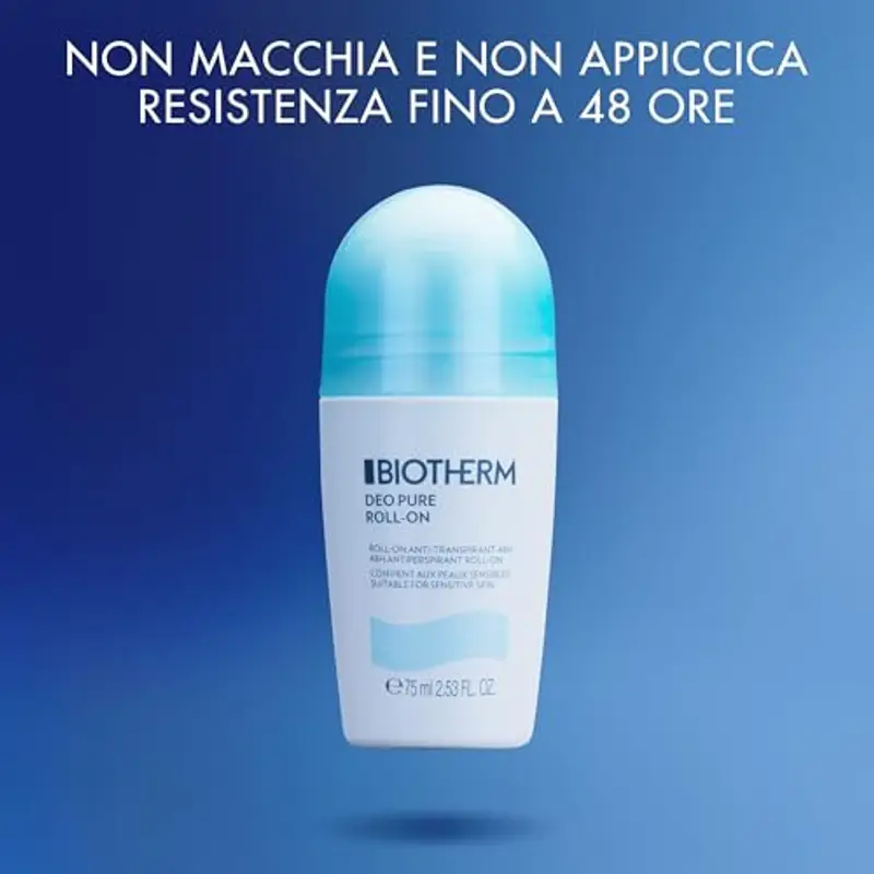 BIOTHERM Deo Pure Antiperspirant Roll-On 48H, Deodorante Antitraspirante 48H Roll-On, Per Tutti i Tipi di Pelle miniatura 3