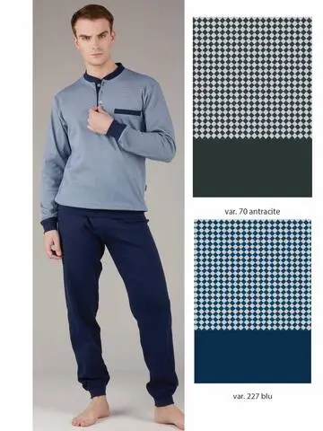 Pigiama uomo taglie forti in cotone caldo Bip Bip 6424 Tg 58-60