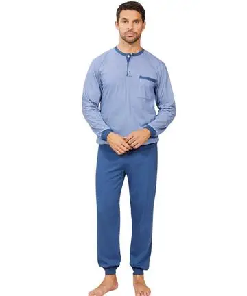 Pigiama uomo taglie forti in jersey di cotone con polsini Bip Bip 3784 Tg 58 - 60