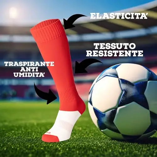BIRIKKINA Calzettoni da Calcio SET 3 PAIA - 10 COLORI DISPONIBILI - Calza Da Calcio Uomo - Ragazzo - Bambino miniatura 3