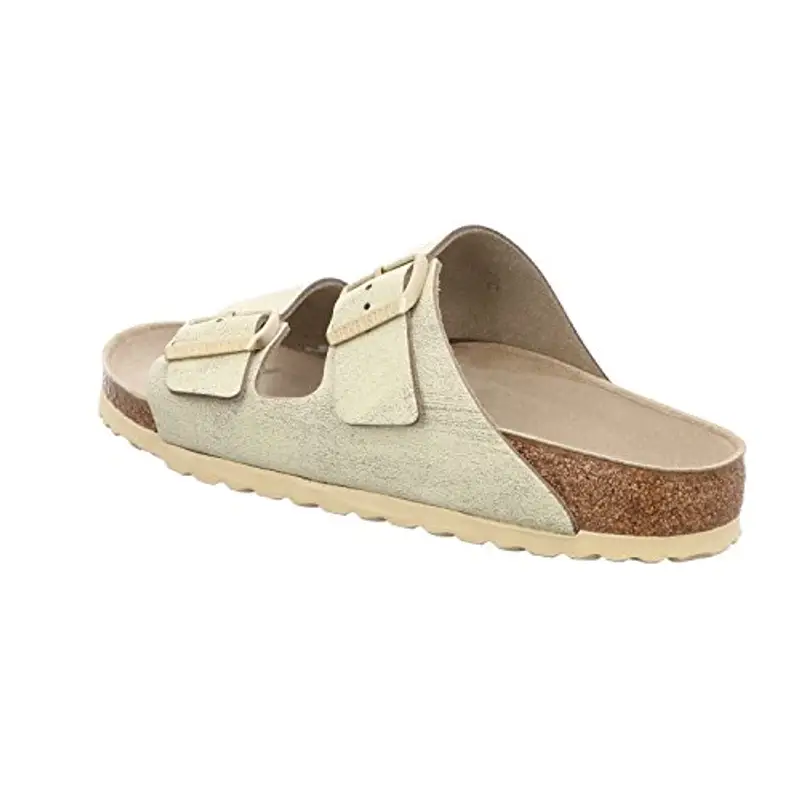 Birkenstock Arizona, Sandali a Punta Aperta Donna, Washed Metallic Cream Gold 1008798, 41 EU miniatura 3