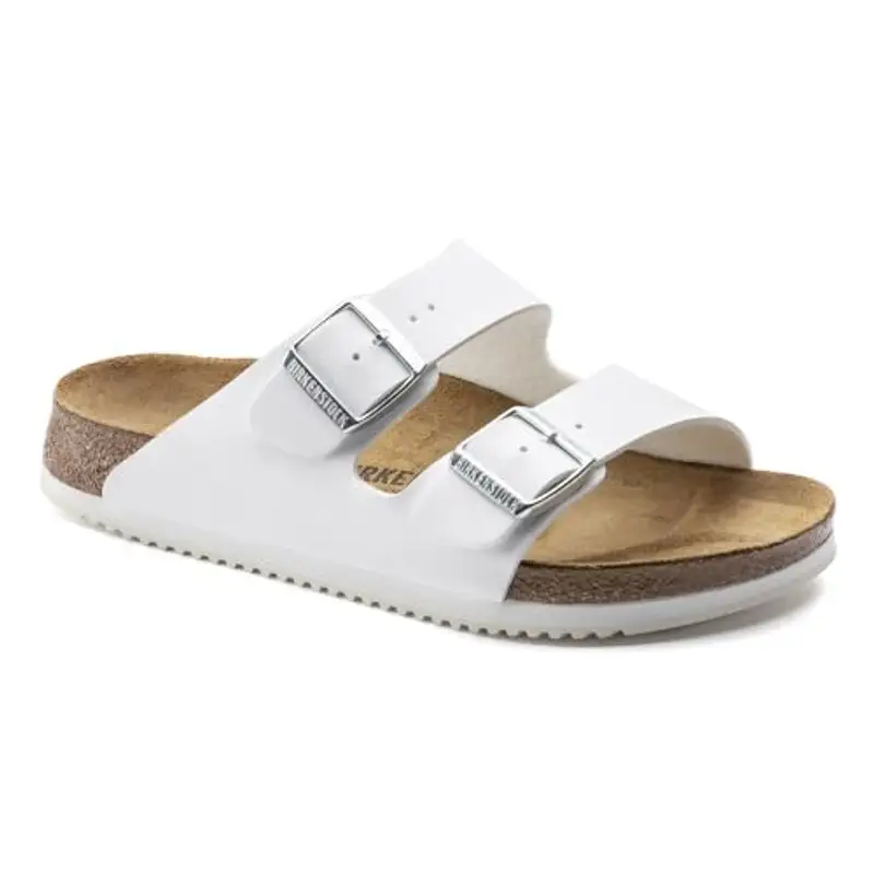 BIRKENSTOCK Arizona Semelle Professionnelle Unisex Adulte Super Grip Birko Flor Blanc EU (45), bianco, 45 EU
