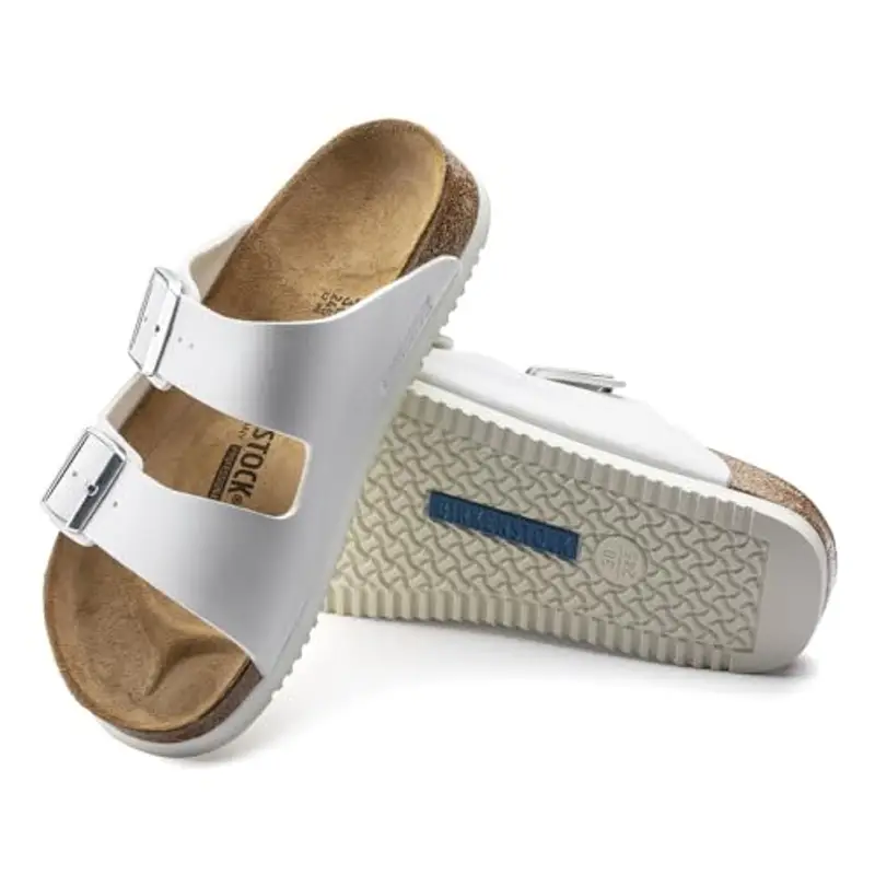 BIRKENSTOCK Arizona Semelle Professionnelle Unisex Adulte Super Grip Birko Flor Blanc EU (45), bianco, 45 EU miniatura 2
