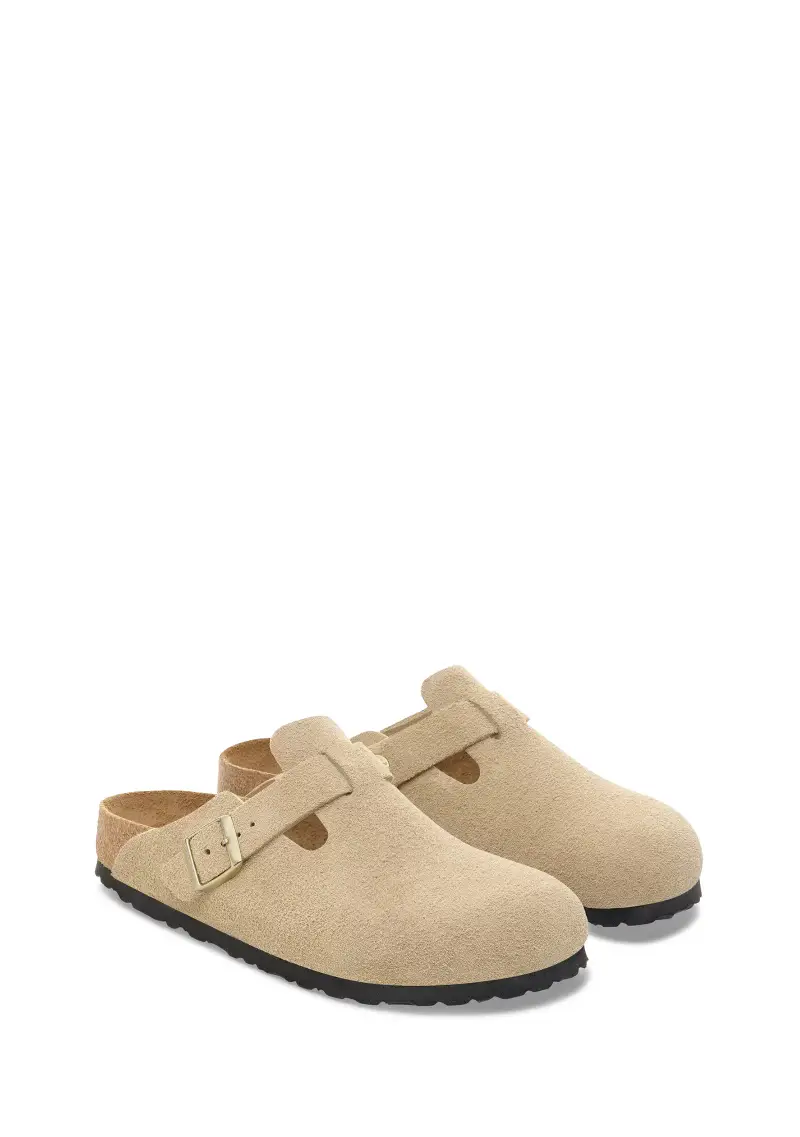 Birkenstock Ciabatta Unisex Boston in pelle scamosciata sabbia miniatura 3