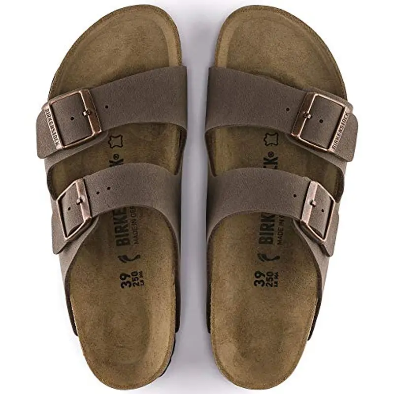 Birkenstock Ciabatta con Doppia Fascia con Fibbia Regolabile Tomaia in Nabuk Fondo Sughero CAFFE' 37 miniatura 3
