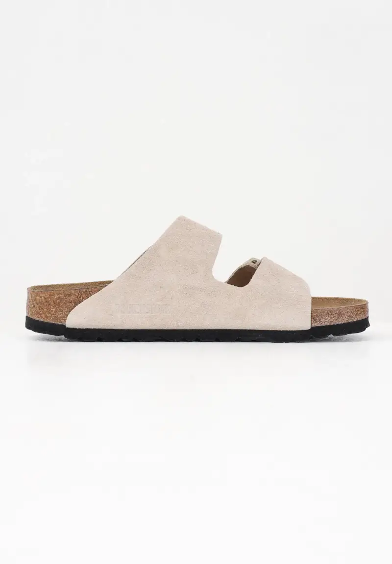 Birkenstock Sandali Arizona beige da uomo in pelle scamosciata miniatura 3