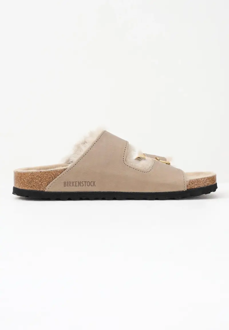 Ciabatte Arizona Big Buckle beige da donna miniatura 3
