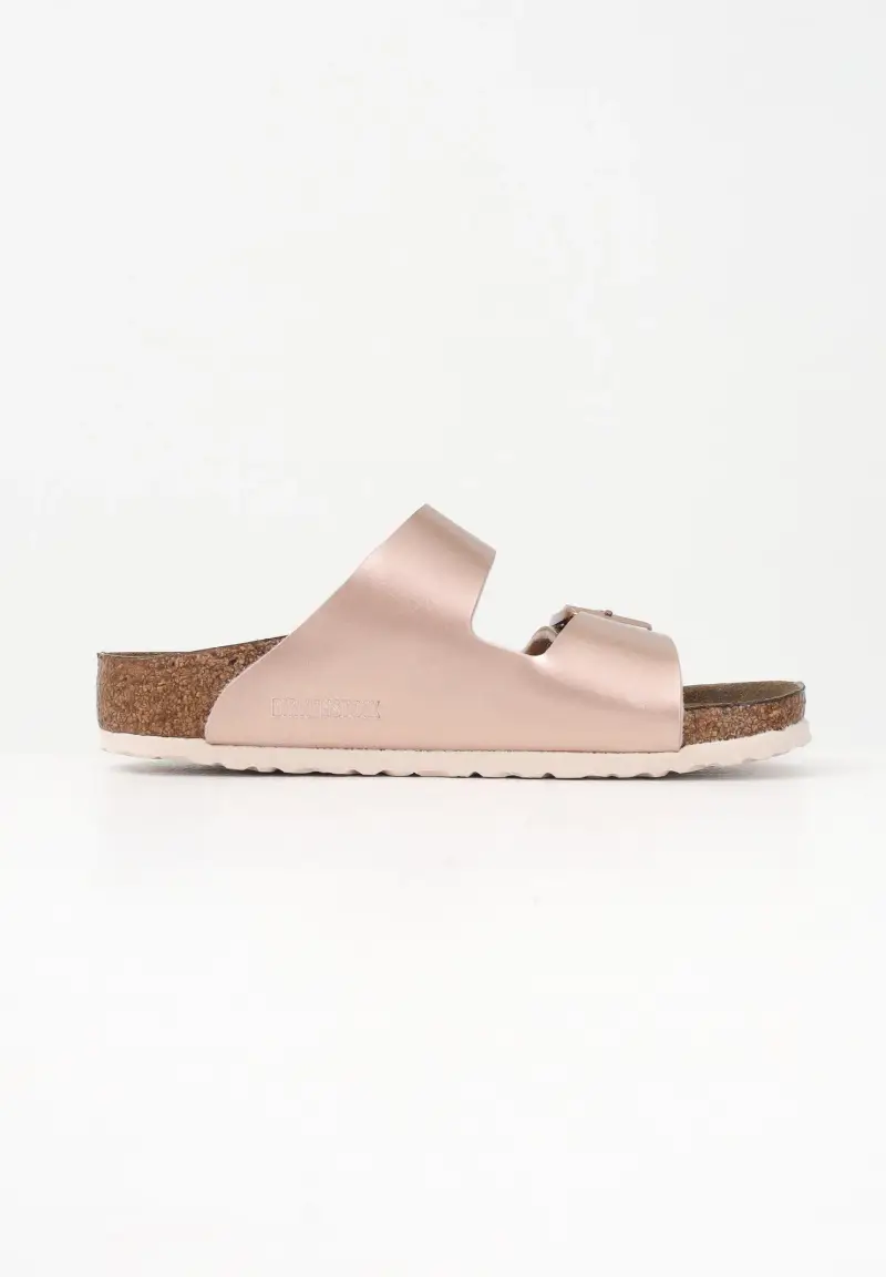 Birkenstock Ciabatte Arizona rosa e oro da bambina miniatura 3