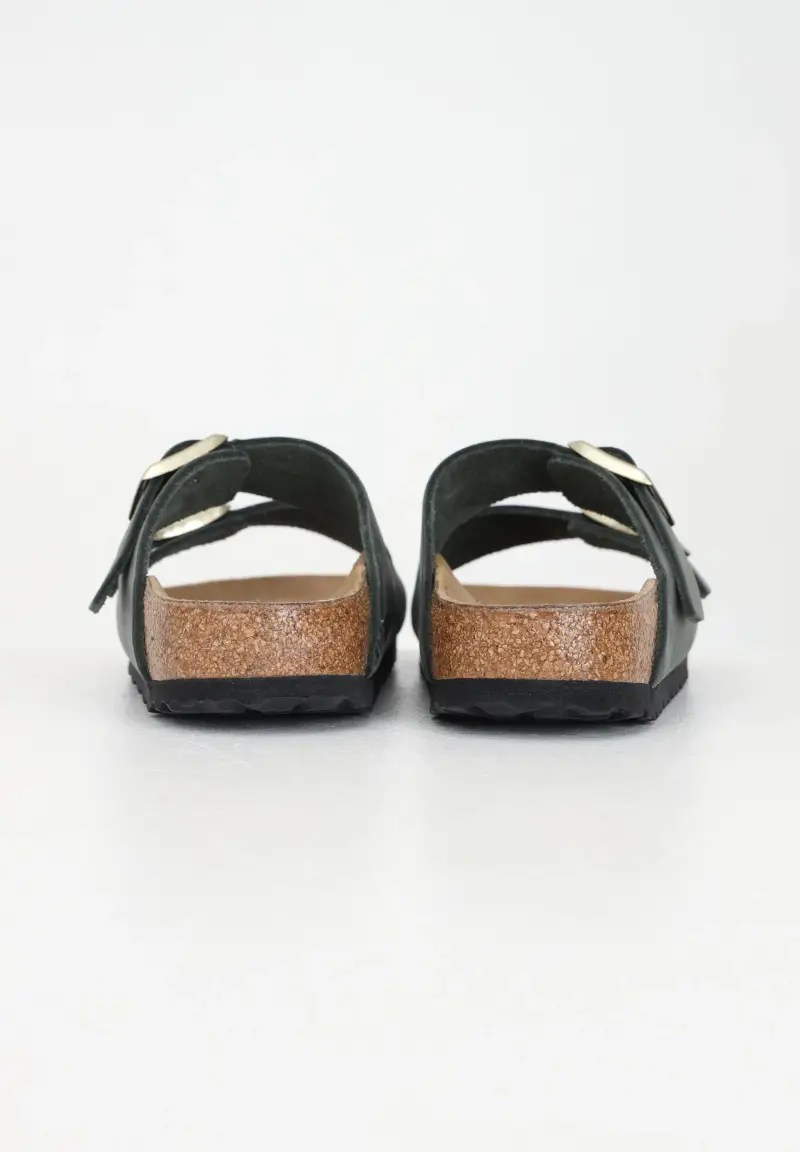 Birkenstock Ciabatte Arizona verde oliva in pelle per uomo e donna miniatura 2