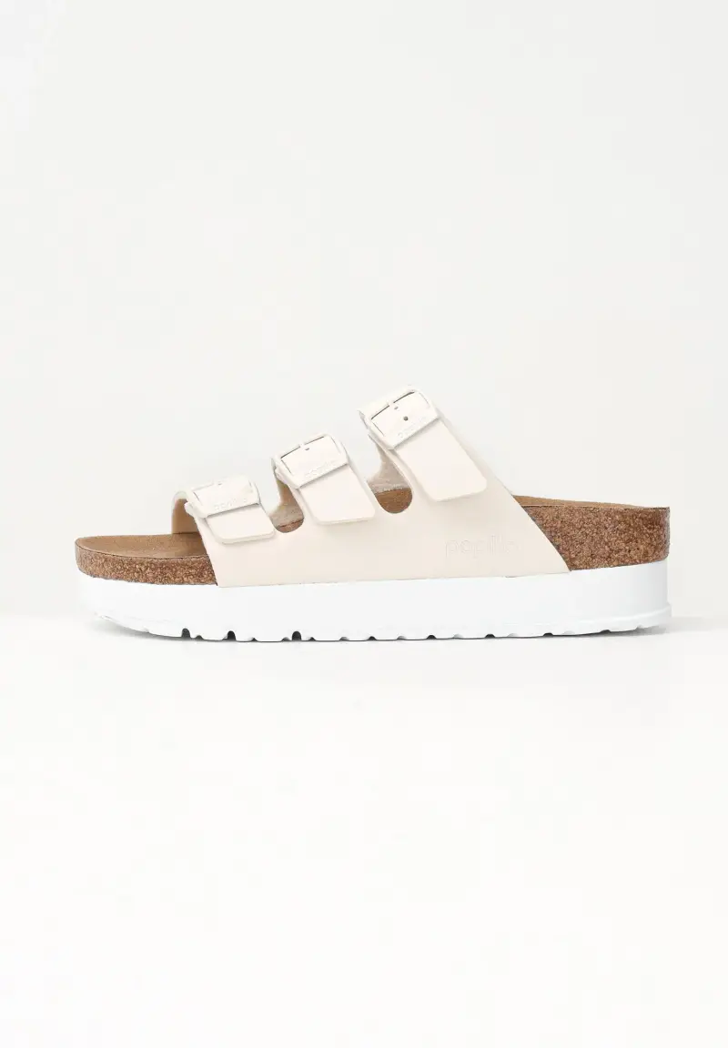Birkenstock Sandali Florida III PAP Flex Platform panna da donna