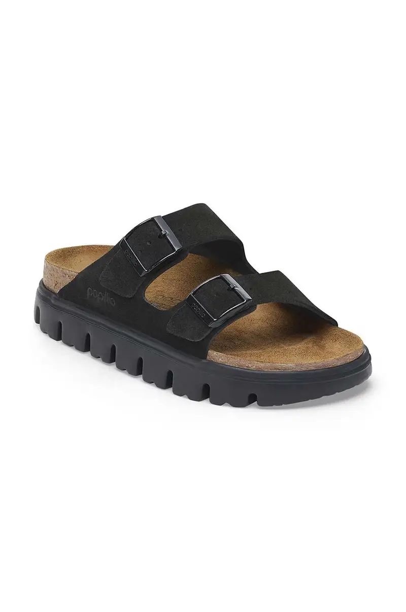 ciabatte slide in camoscio Arizona Chunky Birkenstock x Papillio Nero miniatura 2