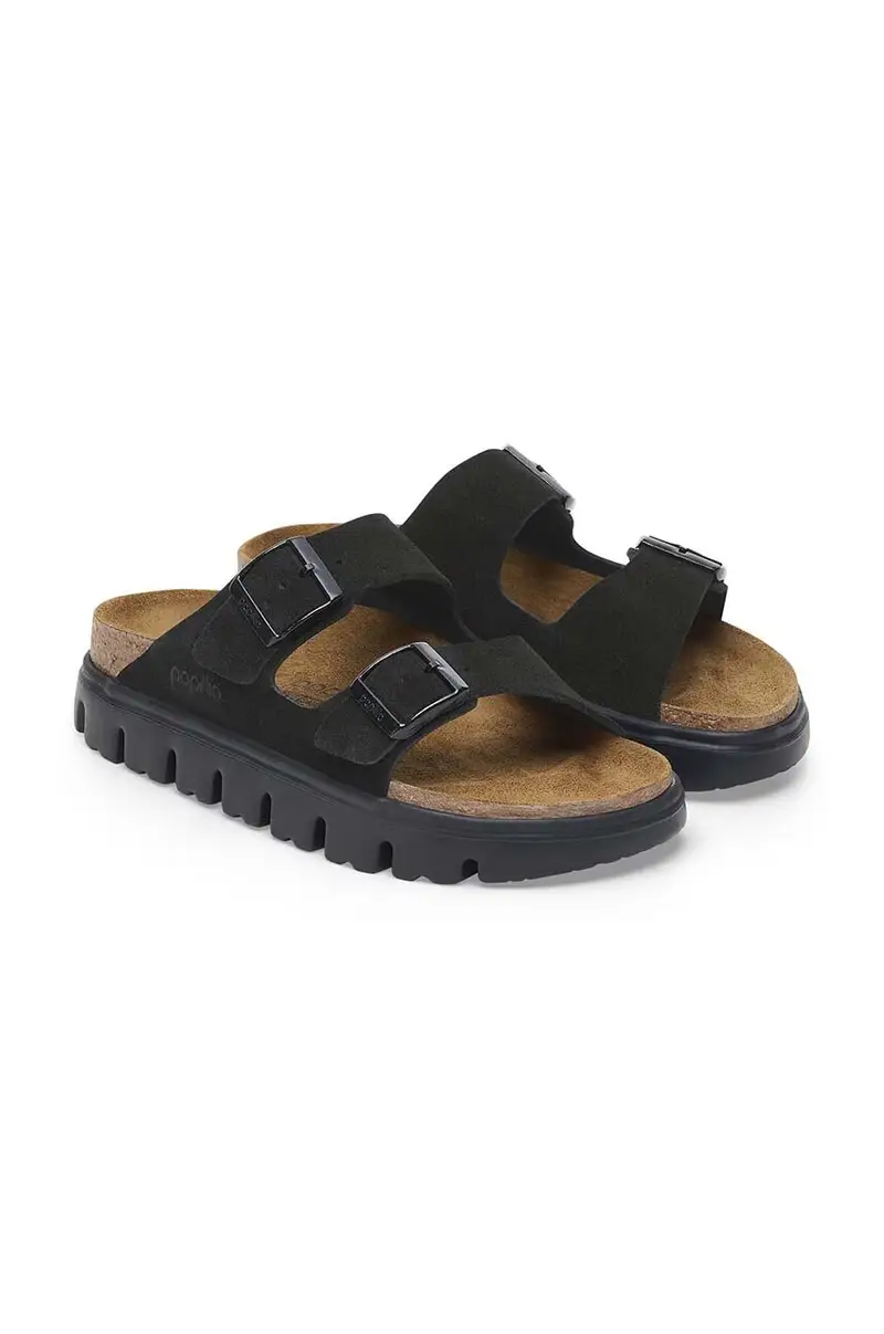 ciabatte slide in camoscio Arizona Chunky Birkenstock x Papillio Nero miniatura 4