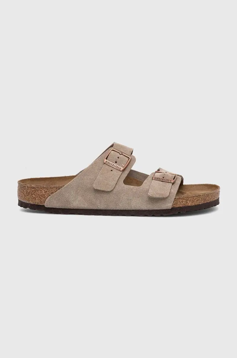 ciabatte slide in camoscio Arizona VL 0051461 uomo Beige