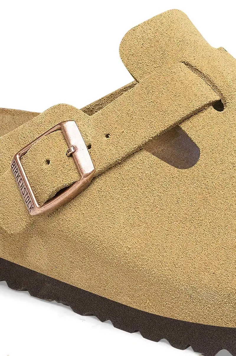 ciabatte slide in camoscio Boston donna colore beige 1026164 miniatura 3