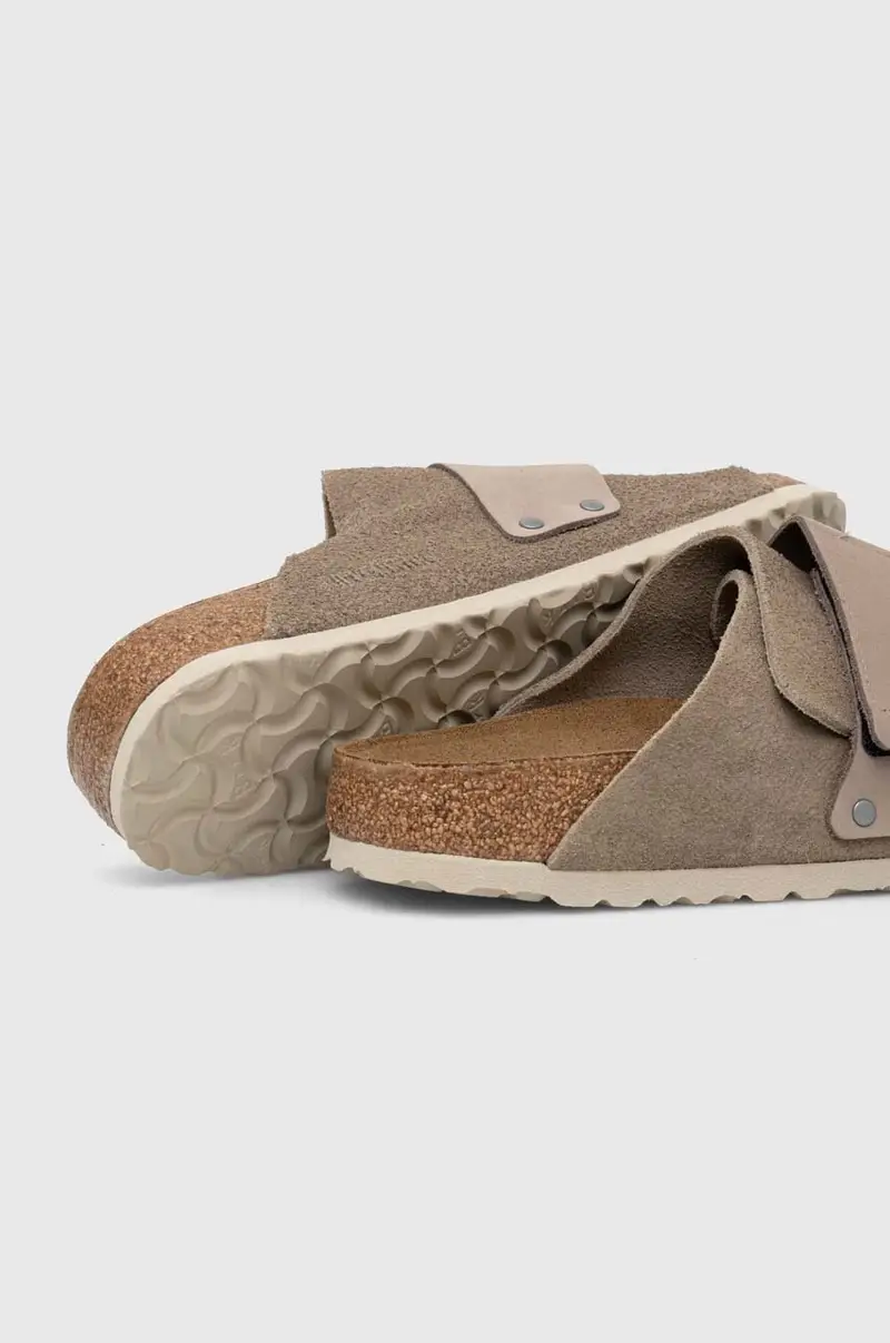 ciabatte slide in camoscio donna Grigio miniatura 4