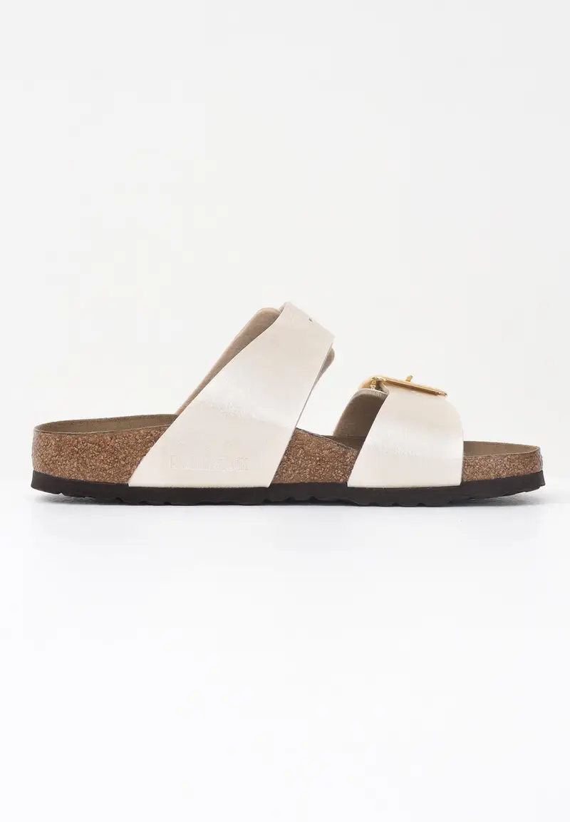 BIRKENSTOCK Ciabatte Sydney Cushion Buckle bianche da donna miniatura 2