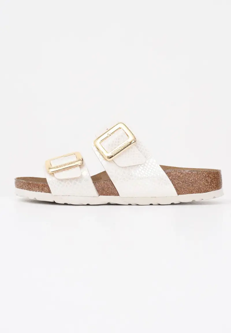 Birkenstock Ciabatte Sydney Cushion Buckle crema da donna