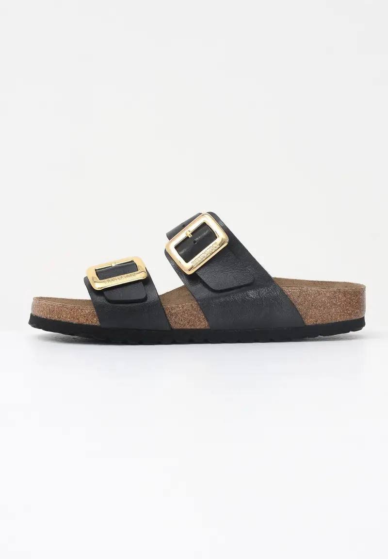BIRKENSTOCK Ciabatte Sydney Cushion Buckle nere da donna