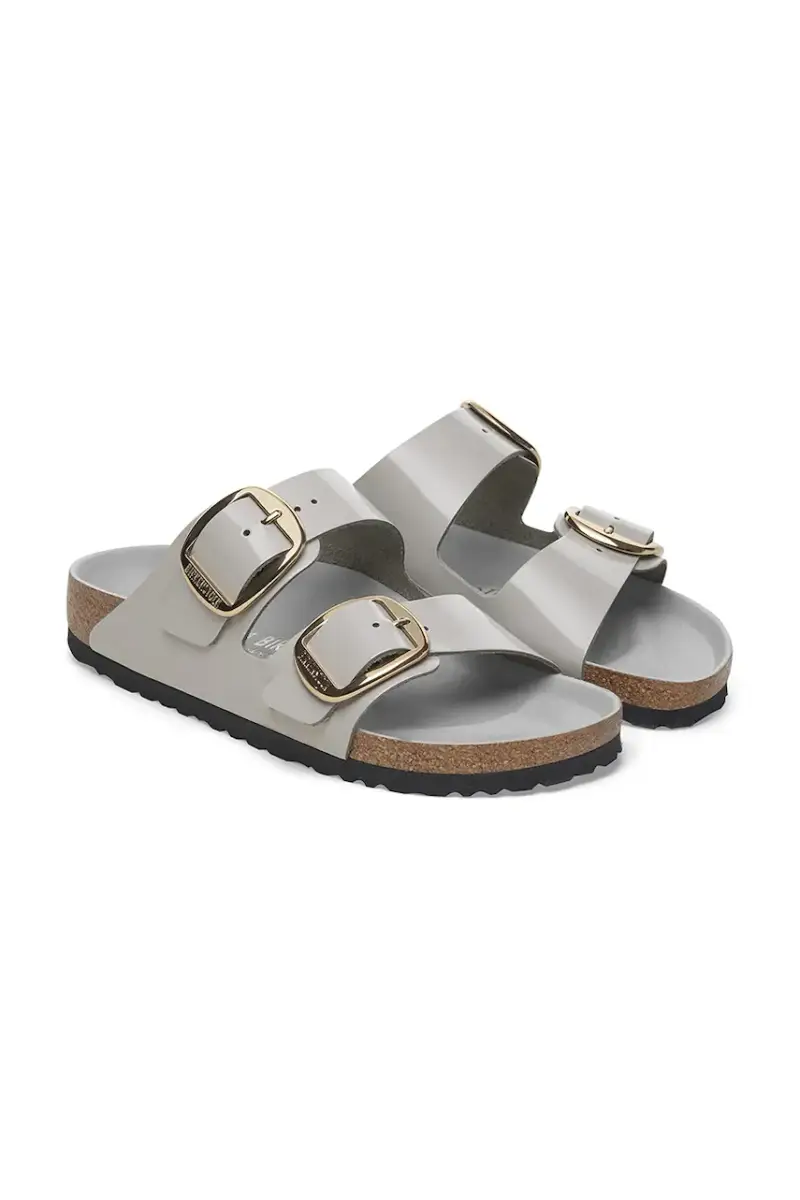 infradito in pelle Arizona Big Buckle donna colore grigio 1029391 miniatura 4
