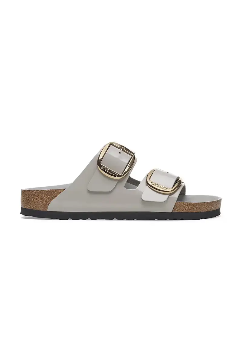 infradito in pelle Arizona Big Buckle donna colore grigio 1029391