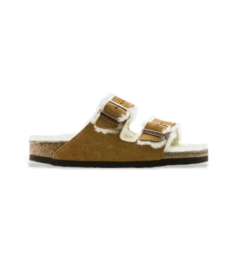 per donna 1001135 Sandali in pelle marrone Arizona Shearling (36), Basso, Nessuno, Casual