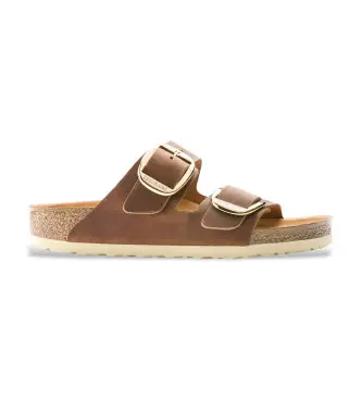 per donna 1011073 Sandali in pelle Arizona Big Buckle Leoi marrone (42), Basso, Nessuno, Casual