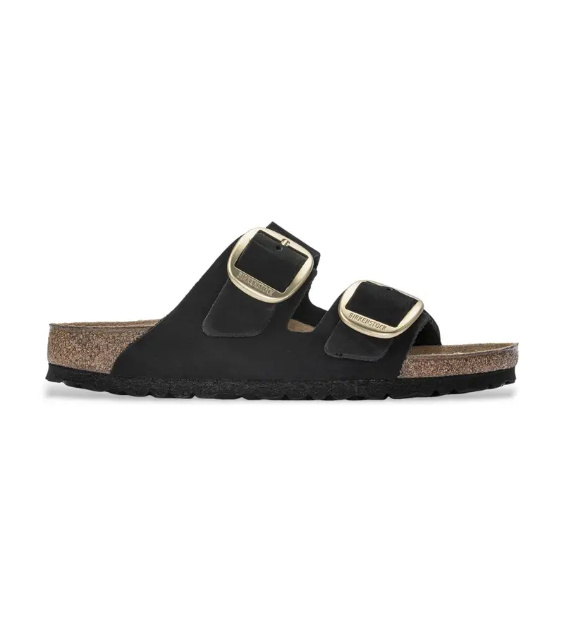 per donna 1023290 Sandali Arizona Big Buckle in pelle nera (36), Nero, Basso, Nessuno, Casual Naturale