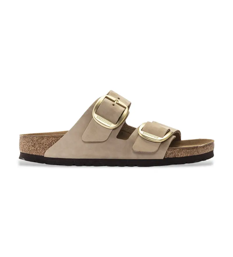 per donna 1024064 Sandali in pelle beige Arizona Big Buckle Lenb (36), Basso, Nessuno, Casual