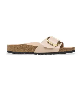 per donna 1026496 Sandali in pelle beige con fibbia grande Madrid (36), Basso, Nessuno, Casual