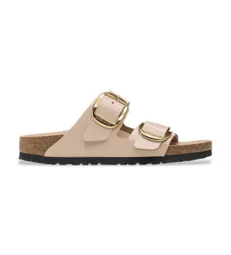 per donna 1026553 Sandali Arizona in pelle beige con fibbia grande (36), Basso, Nessuno, Casual