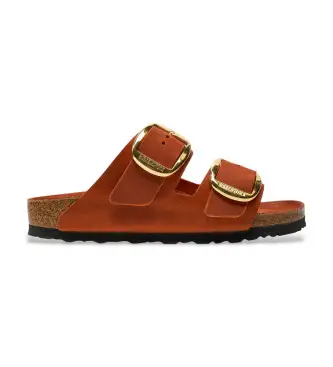 per donna 1026661 Sandali Arizona Big Buckle in pelle marrone-arancio (36), Basso, Nessuno, Casual, Arancione