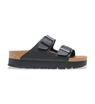 per donna 1027395 Sandali Arizona Flex Platform, neri (36), Nero, 3 a 5cm, Nessuno, Casual Pelle