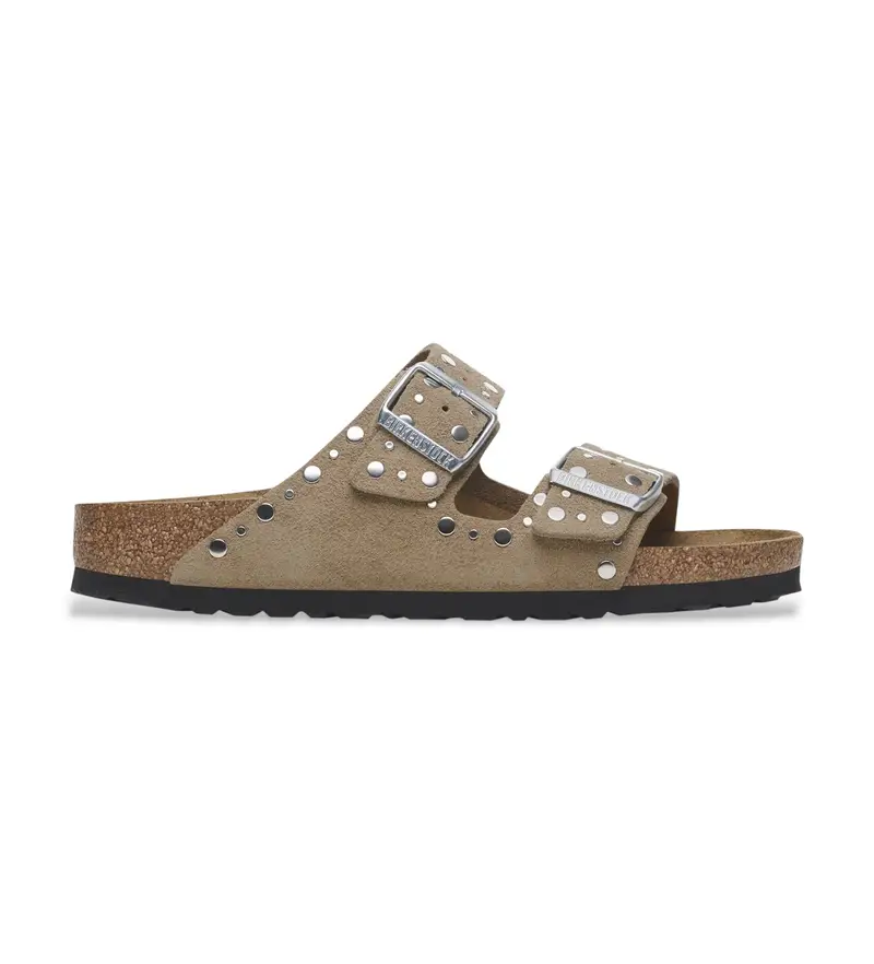 per donna 1029390 Sandali in pelle marrone Arizona Rivet (36), Basso, Nessuno, Casual, Taupe