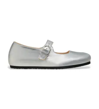 per donna 1030072 Ballerine in pelle Santa Clarita argento (36), Basso, Fibbia, Casual