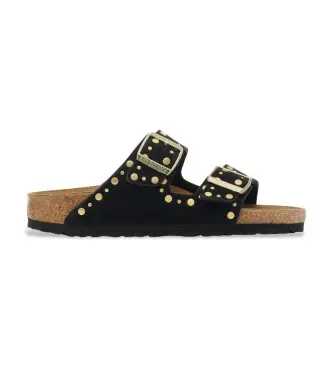 per donna 1030348 Sandali in pelle nera Arizona Rivet (36), Nero, Basso, Nessuno, Casual
