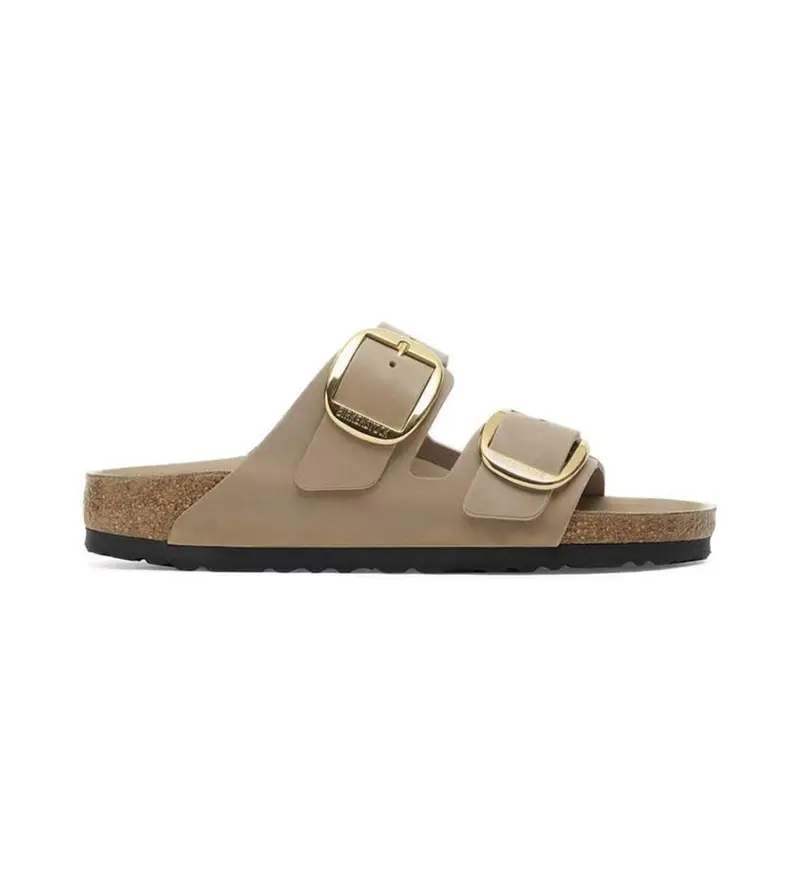 per donna 1030395 Sandali Arizona Big Buckle in pelle marrone chiaro (42), Basso, Nessuno, Casual