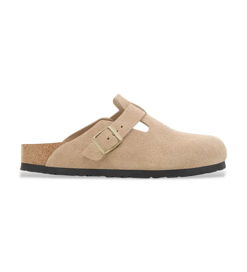 Birkenstock Zoccoli in pelle beige per donna
