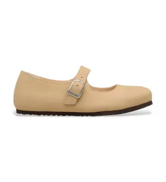 per donna 1031539 Ballerine in pelle beige Santa Clarita (36), Basso, Fibbia, Casual